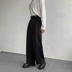 Black Suit Pants Men Fashion Social Mens Dress Pants Korean Loose Oversized