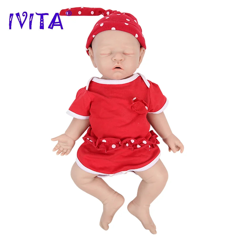 IVITA 100% Full Body Silicone Reborn Baby Dolls Painted Realistic Baby Doll Wholesale Lifelike Toys for Children Christmas Gift