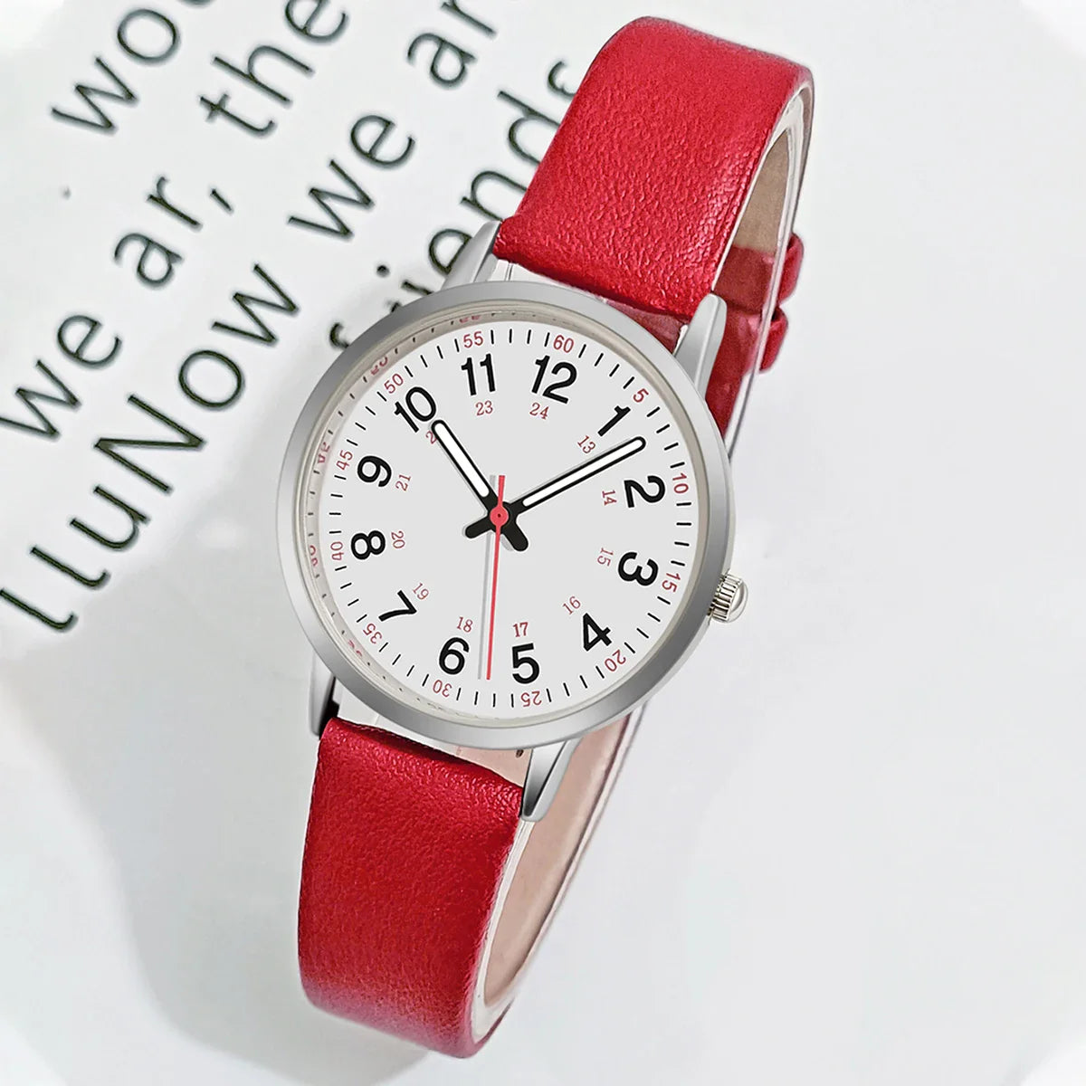 Fashion Women Watch Elegant Quartz Watches PU Leather Strap Wristwatch For Ladies Dress Clock Watches Back Light Reloj Mujer