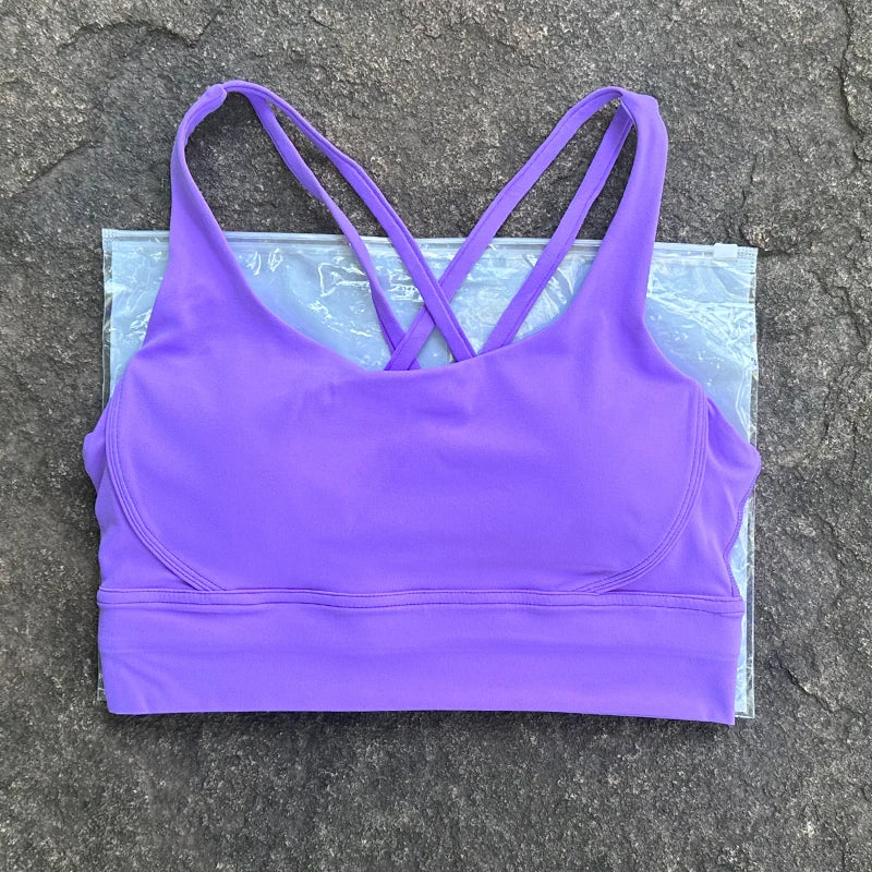 Women Fitness Bra Tights Yoga Vest High Strength Shockproof Gym Sports Top
