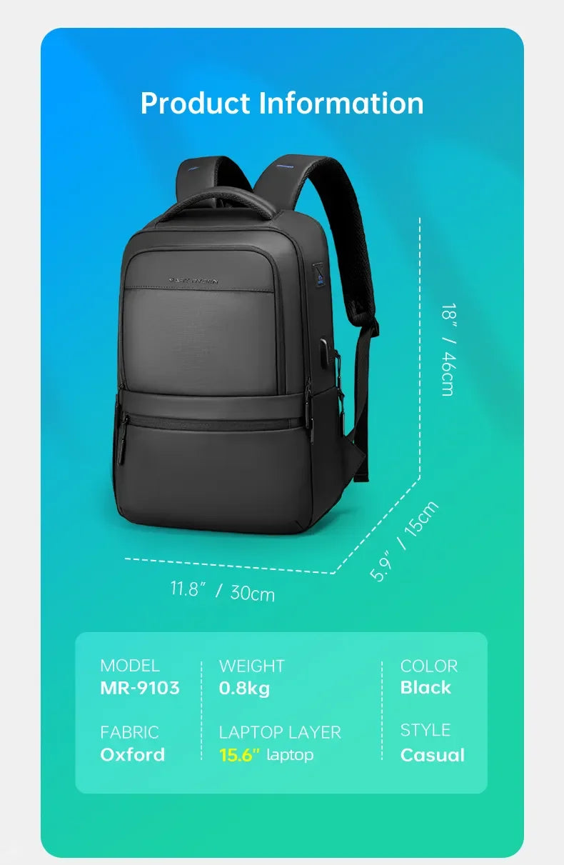 MARK RYDEN Multi Layers Men's Backpack Fits 15.6inch Laptop Water Repellent Backpacks for Students