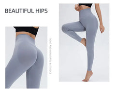 Seamless High Waist Nude Yoga Pants Women's Honey Peach Hip Lifting Tight Fitness