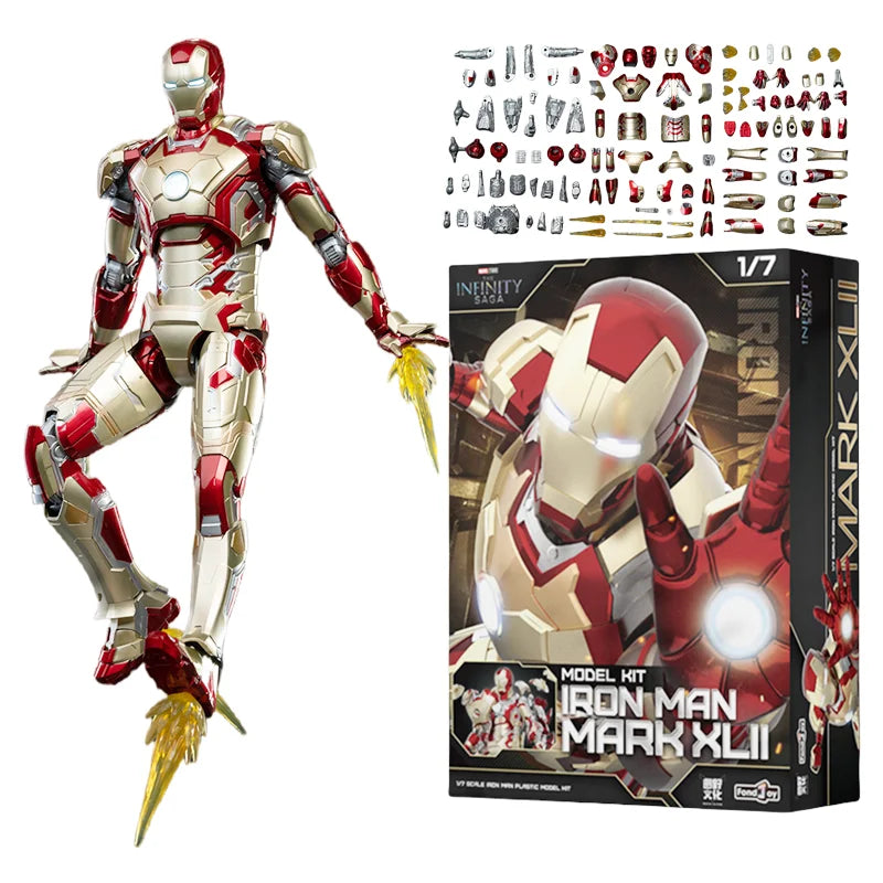 Original FondJoy Iron Man MK42 MK43 MK46MK5 MK6 MK7 DIY Toy Action Figure Tony Stark Legend Collection Anime Model Kids Gift