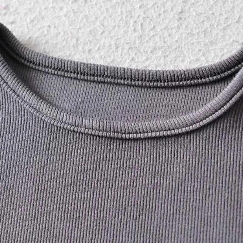 Casual Summer Woman Skinny Fit T-shirt Tight Short-Sleeve O-neck Tee Basic Solid Crop Tops T Shirt