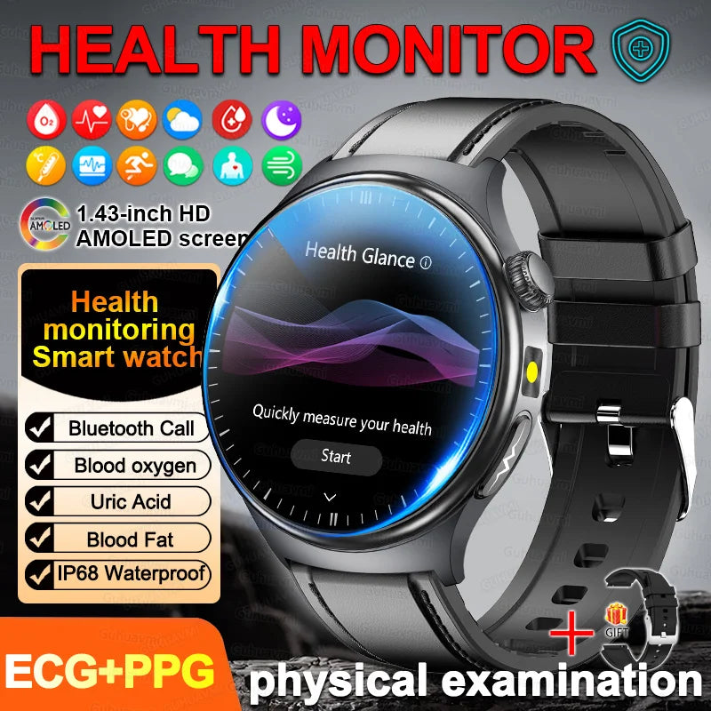 2026New Health Sport ECG AI Diagnosis Smart Watches Men Heart Rate Blood Pressure IP68 Waterproof Smartwatches For Men women