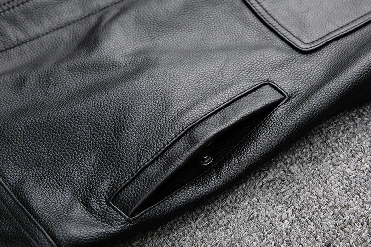 leather jacket casual denim leather coat leather coat PU washed leather, leather soft