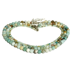 Natural Amazonite Stone Necklaces Bohemian Women Handmade Beaded Jewelry