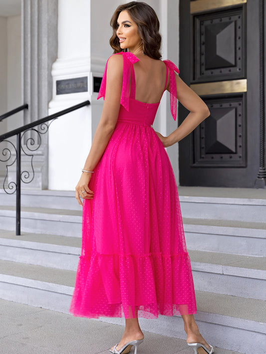 Evening wear Dresses: Backless mesh maxi slip summer dress women