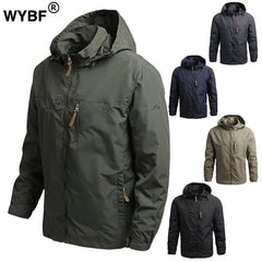 Men Hooded Raincoat Winter Waterproof Skin Tactical Military Jacket Sport Hiking