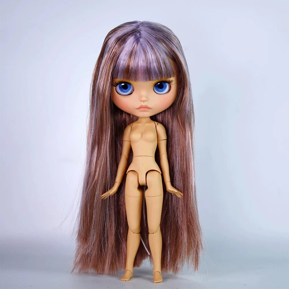 ICY DBS Blyth Doll Tan Skin Matte Face Glossy Face Pouting Lips 30CM BJD 19 Joints Body Doll DIY Make Up Costume Doll Gift Toy