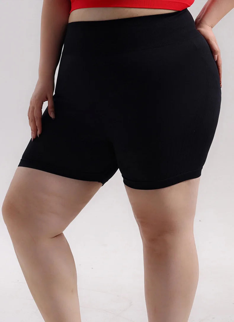 Plus Size Sports Shorts Women Seamless Skinny Shorts Outdoor Running Sexy Hip Liftting High Elastic Yoga Shorts Summer