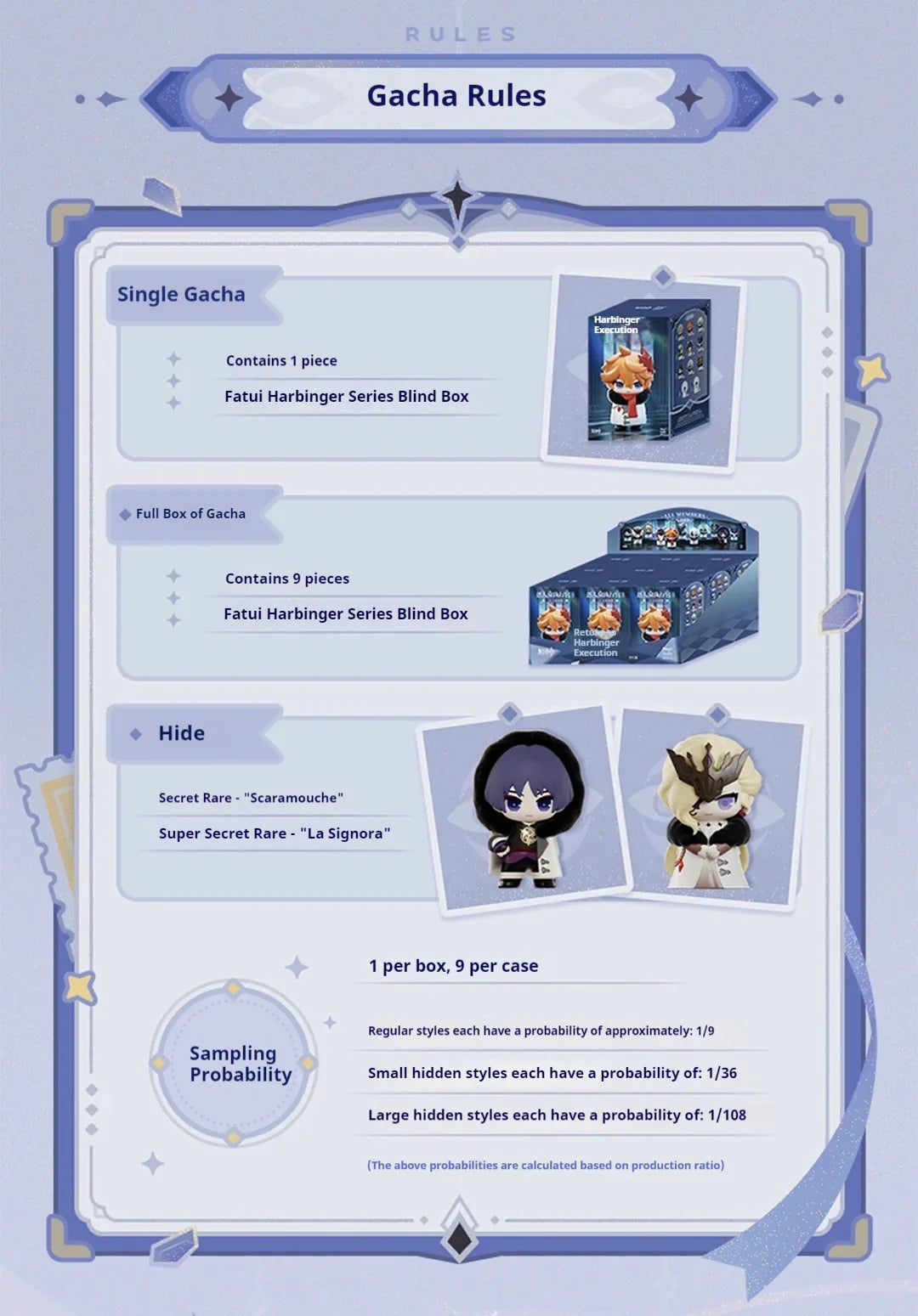 Genuine Suplay Genshin Fatui Harbinger Blind Box Mihoyo Game Anime Figure Collectibles Merchandise Mystery Box Gifts Ornaments