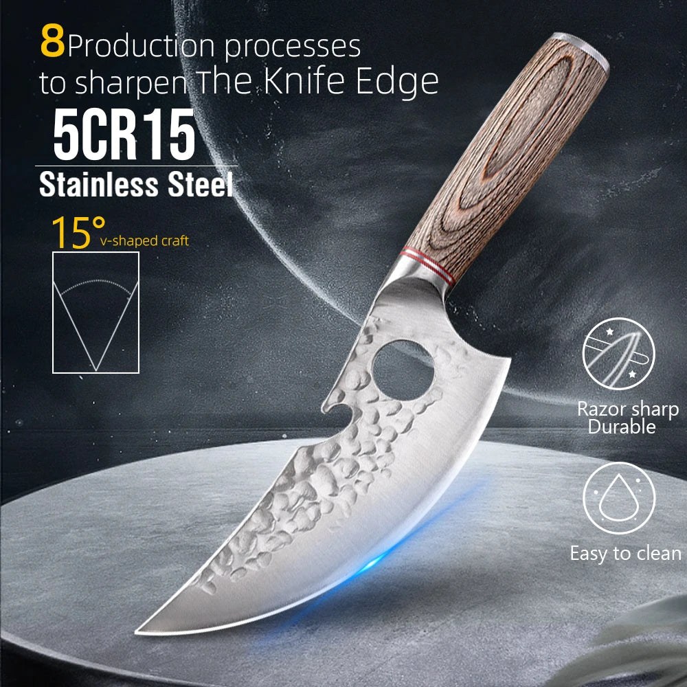Kitchen Knife Stainless Steel Japanese Chef Knife Full Tang Forged Cleaver Butcher Knife