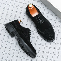 Men Dress Leather Shoes Fashion Office Derby Shoes Classic