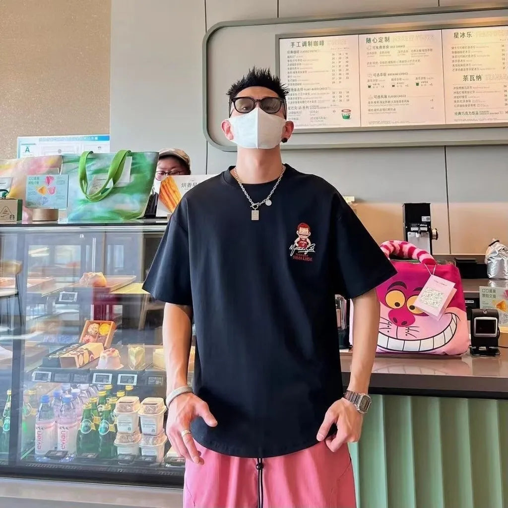 【M-8XL】Men's Oversized Tee Casual Loose Japanese anime slam dunk Printed T-shirt Suitable Men Women