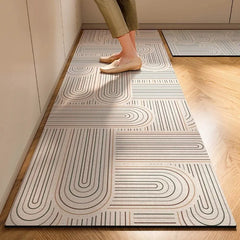 Japanese Minimalist Anti-skid Floor Mat for Household Use - Quiet Cream Style Kitchen