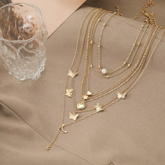 Necklace Simple Temperament Lovely Atmosphere Star Moon Popular Lady Necklace