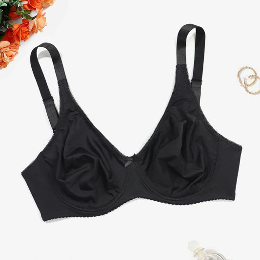 Underwire Bra for Big Breast Female Solid Color Plus Size Bras for Women
