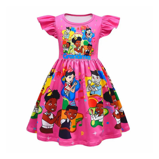 Gracies Corner Dress For Baby Girl Cloth Summer Kid Up Print Cartoon