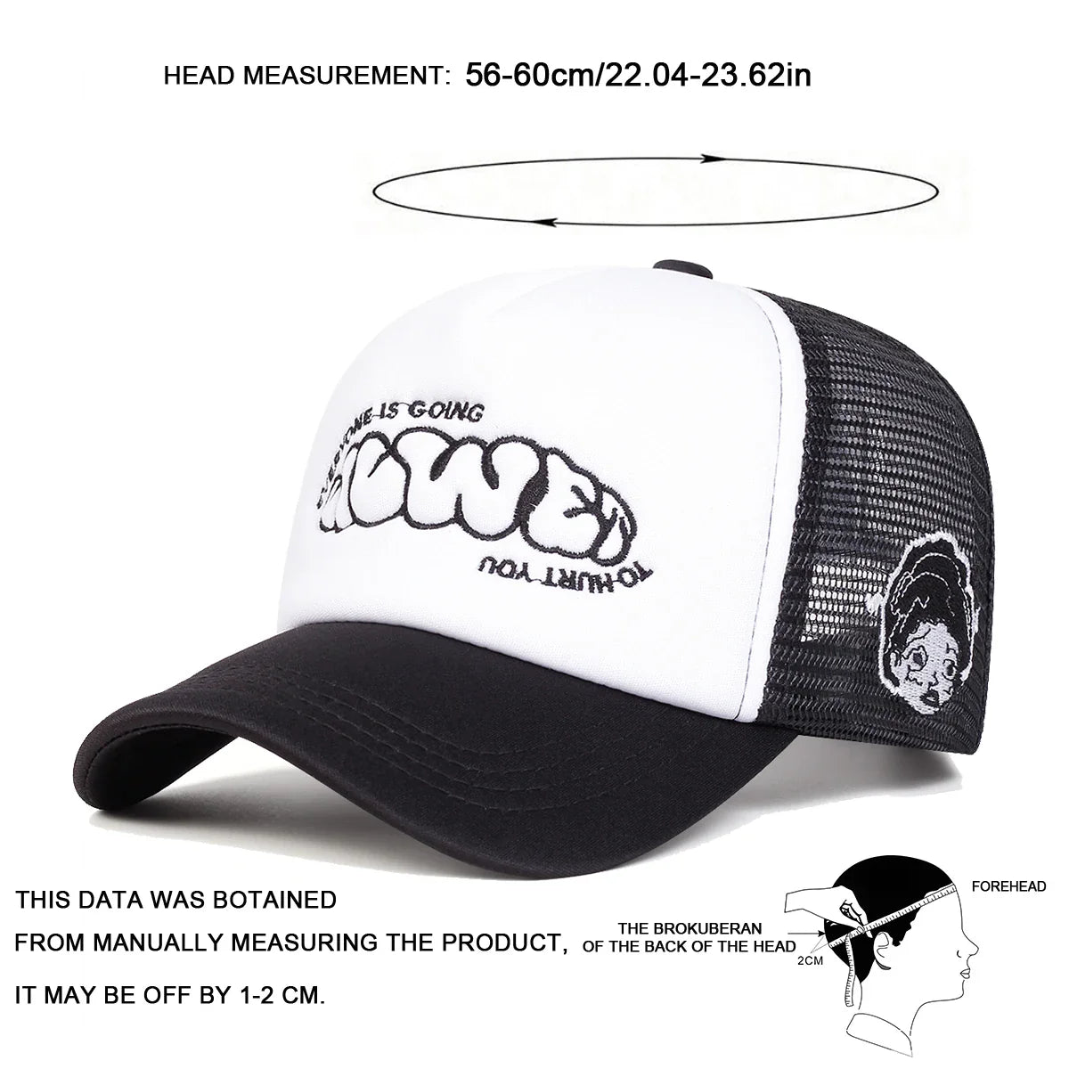Unisex EVERYONE IS GOING Embroidery Baseball Net Caps Spring and Summer Outdoor Adjustable Casual Hats Hip Hop Hat Sunscreen Hat