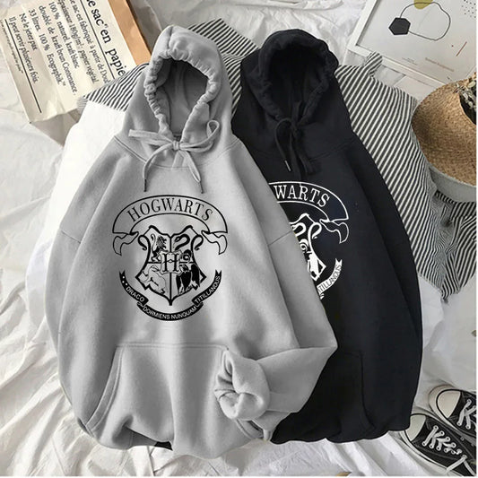 y2k Hogwarts Printed Hoodies Women Sweatshirt Autumn Winter Long Sleeves