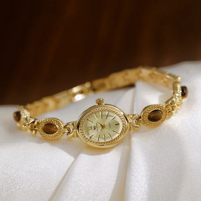 Oval Gold Women Watches Luxury Brand Dress Casual Quartz Small Dial Ladies Wrist Watches Rhinestone Gold Watches for Women 2025