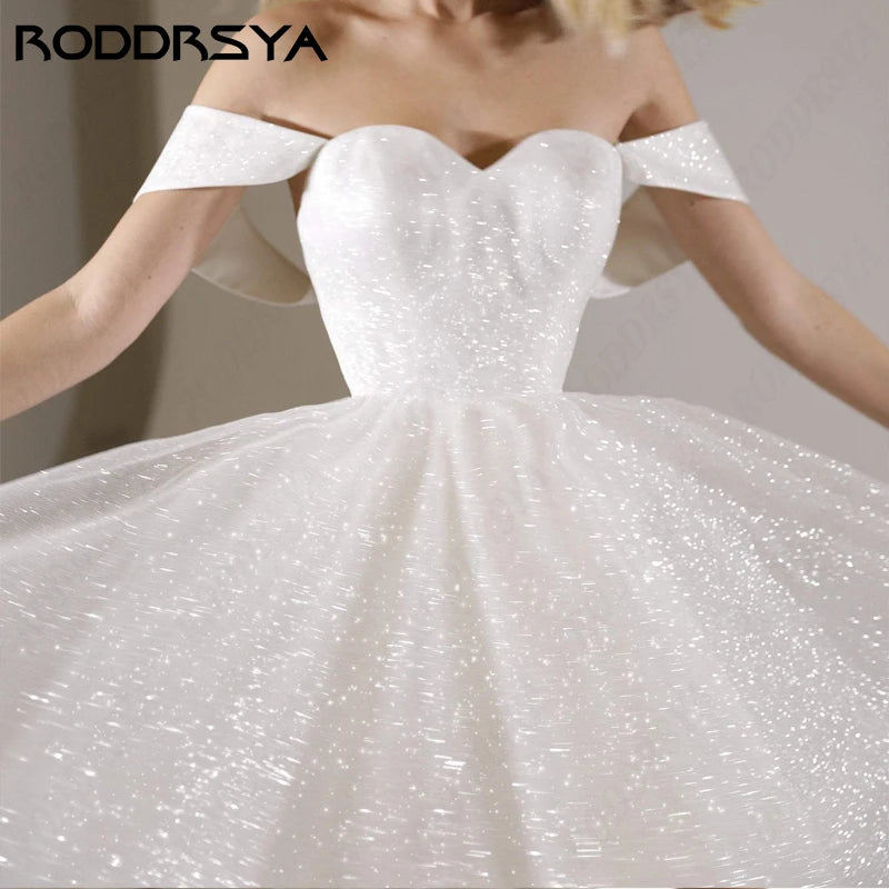 Evening wear Dresses: Mini Wedding Dresses For Women Sparkling Tulle A-line