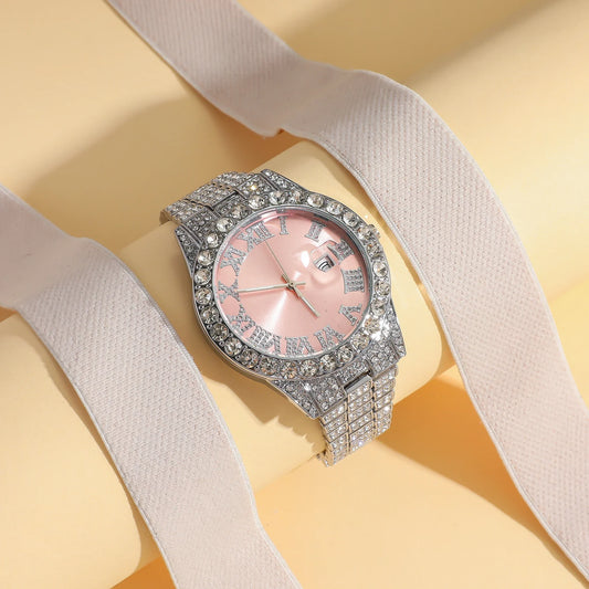 New foreign trade explosive diamond-studded Roman fashion with calendar women's watch women's watch women's models