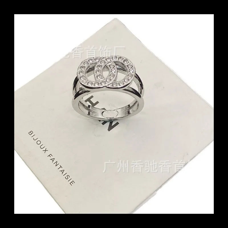 New Versatile Ring Fashion Temperament Diamond Pair Ring Personality Trend Ring