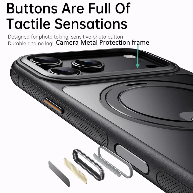 Magnetic 360 Degrees Rotating Ring Holder Case For iPhone 17 Pro Max / 17 Air