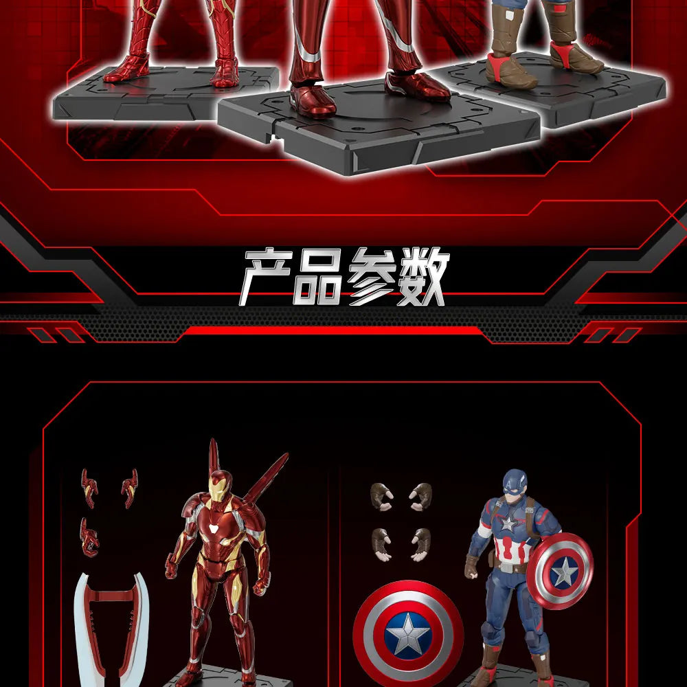 The Avengers Original Fondjoy Iron Man MK50 Iron Spider Thor Thanos Hulk Action Figure Model Movable Figurine Collection Kid Toy