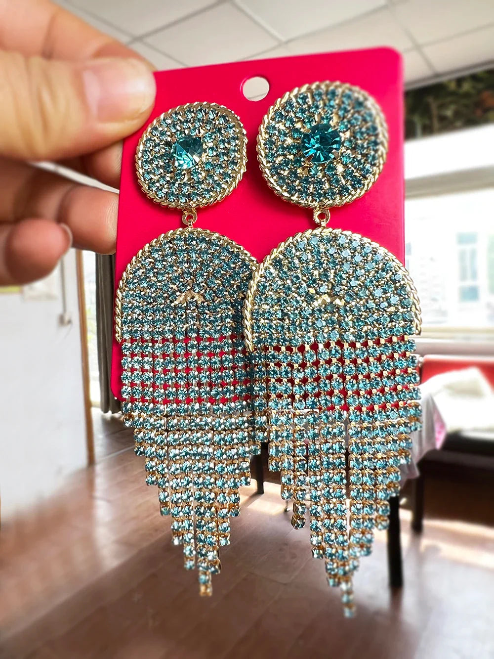 New Crystal Dangle Earrings For Women Rhinestone Earrings Weddings Ladies Party Fashion Jewelry Accessories Wholesale Gifts