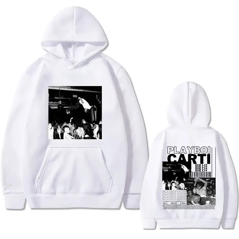 Hip Hop Rapper Playboi Carti Die Lit Music Album Hoodie Men's Fleece Cotton Sweatshirt