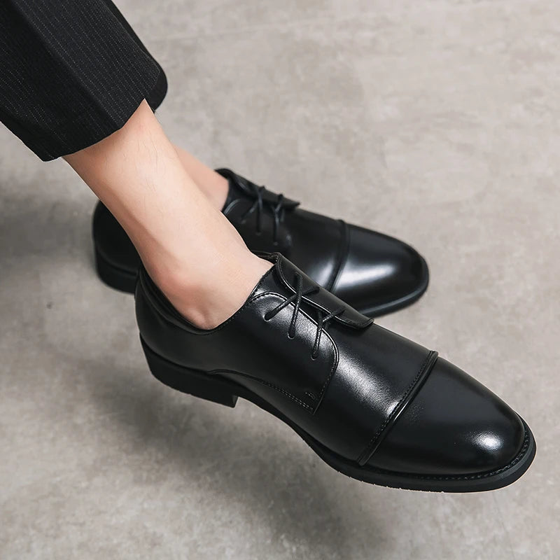 Men Formal Shoes Leather Business Casual Shoes High Quality Dress Pointed Luxury