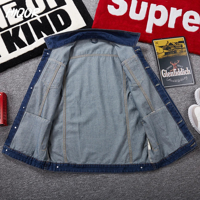 Oversize Denim Jacket Male 8xl Men's Fashion Bomber Jacket