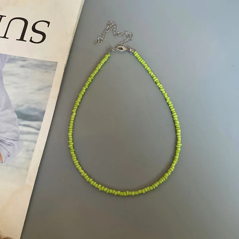 New Seed Beads Bohemia  Choker Chain Fashion  Charm Collar Colorful Handmade Colar Collar Necklace Jewelry Femme