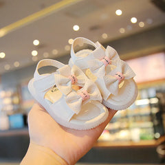 Summer Korean Style Baby Sandals Kawaii Bowtie Girls Toddler Shoes Soft Sole Antislip