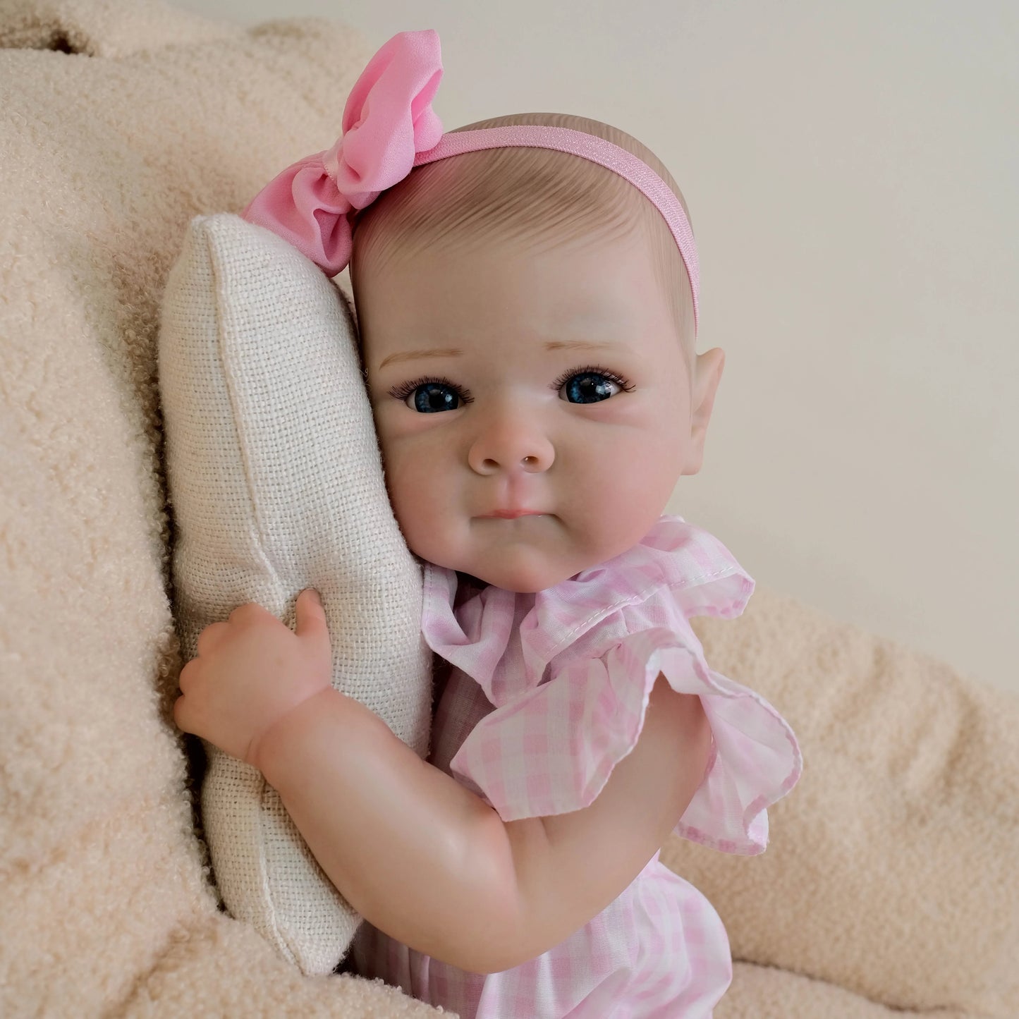 NPK 18inch Bettie Reborn Baby Doll - Newborn Lifelike Soft Touch Cuddly 3D Skin Painted Hand Drawn Hair Collectible Toy