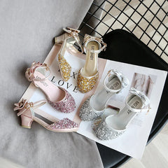 Baby Girl Shoes Princess Fashion Sequins Low Heel Summer Girls Sandals