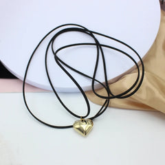 Diy Jewelry Goth Black Velvet 25mm Heart Pendant Choker Necklace for Women