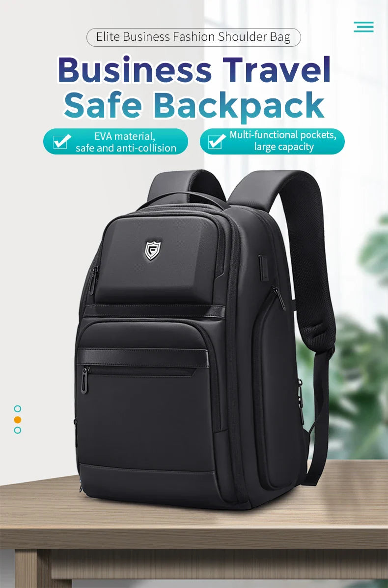 Fenruien Men 36L Business Backpack USB Waterproof  Multi Pocket Backpacks Fit 17.3 Inch Laptop
