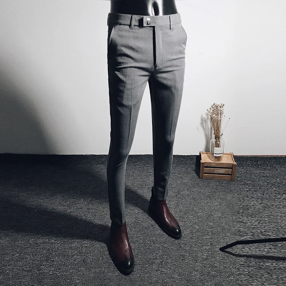 Men's Slim Business Formal Office Versatile Interview For Solid Color