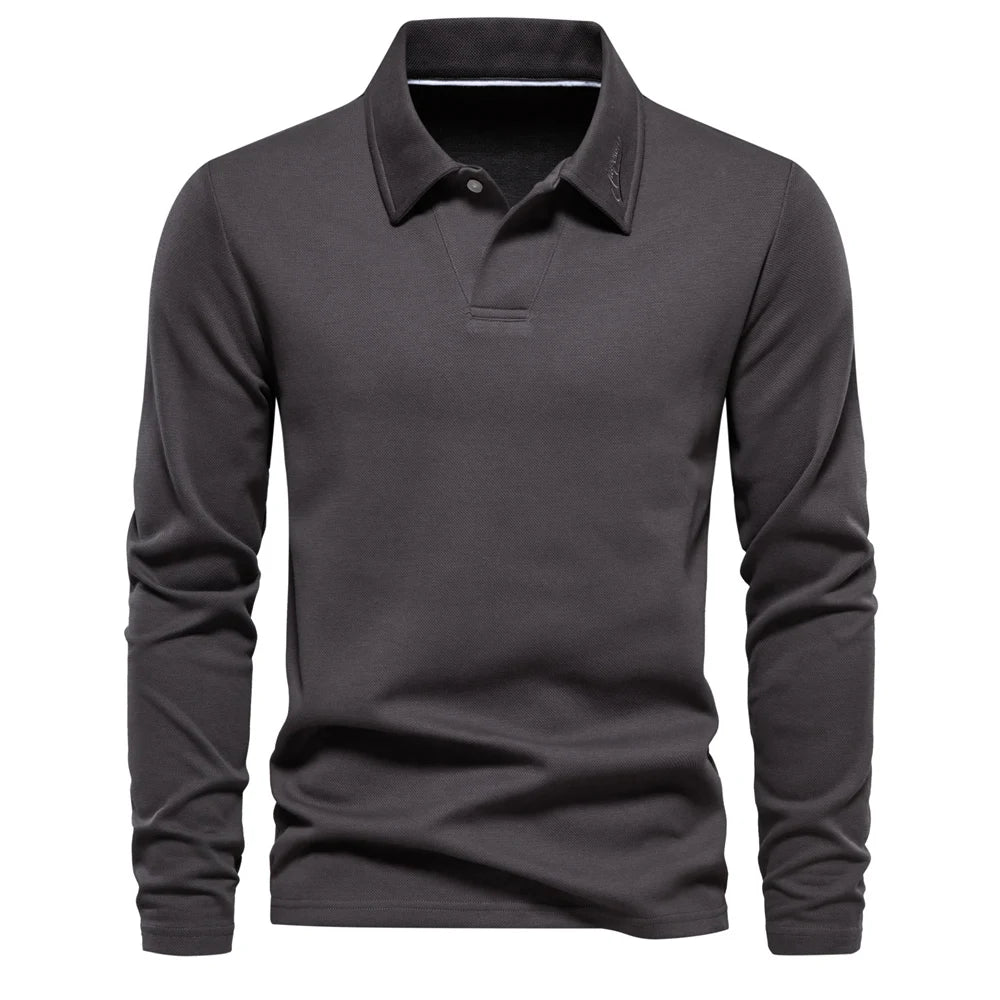 AIOPESON Men's Embroidery Polo Shirt Fashion Turn down Collar Casual Social Luxury Golf Shirt