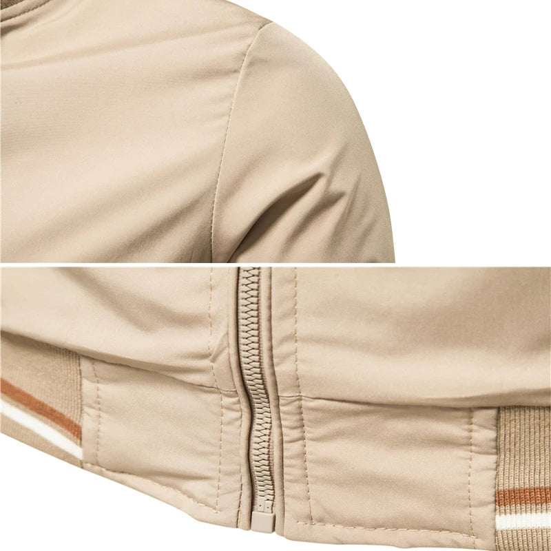 Jackets Men Spring Autumn Fashion  Clothing Solid Outwears Windbreaker Coats