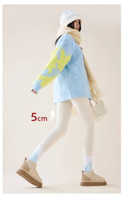 Autumn Winter High Waist Fleece Sharkskin Leggings Women Seamless