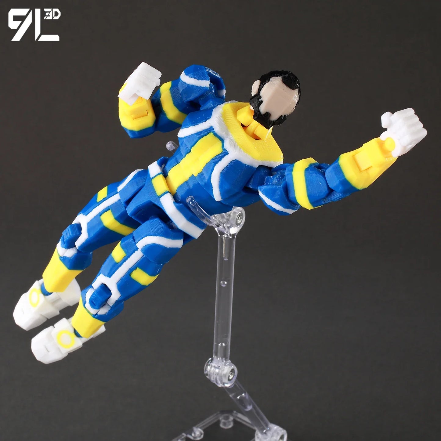 9L3D Lucky13 Invincible IMMORTAL Action Figure Dummy13 BlueYellow Suit T13 Multi-Jointed 3D Printed Collectible Toys Titan13