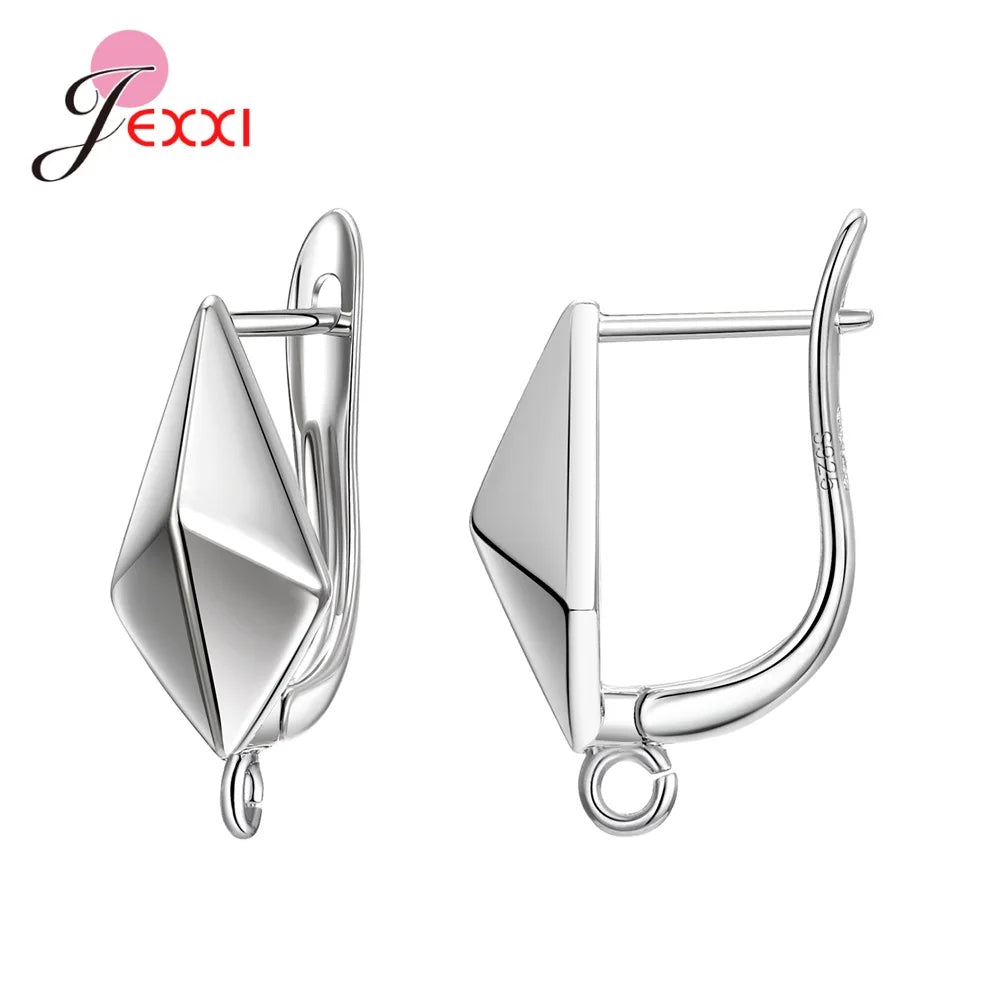 Drop Shipping Genuine 925 Sterling Silver Earrings Findings For DIY Jewelry Accessory High Quality Women Girls Jewelry Component