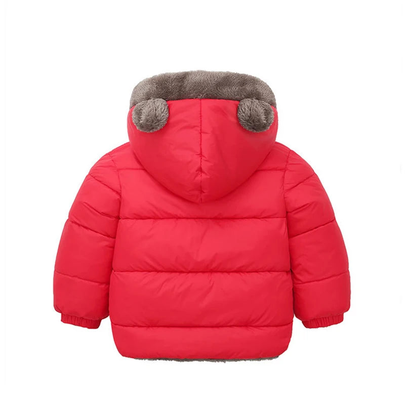 Autumn Winter Girls Jacket Cute Bear Ears Keep Warm Fashion Princess Hooded Coat