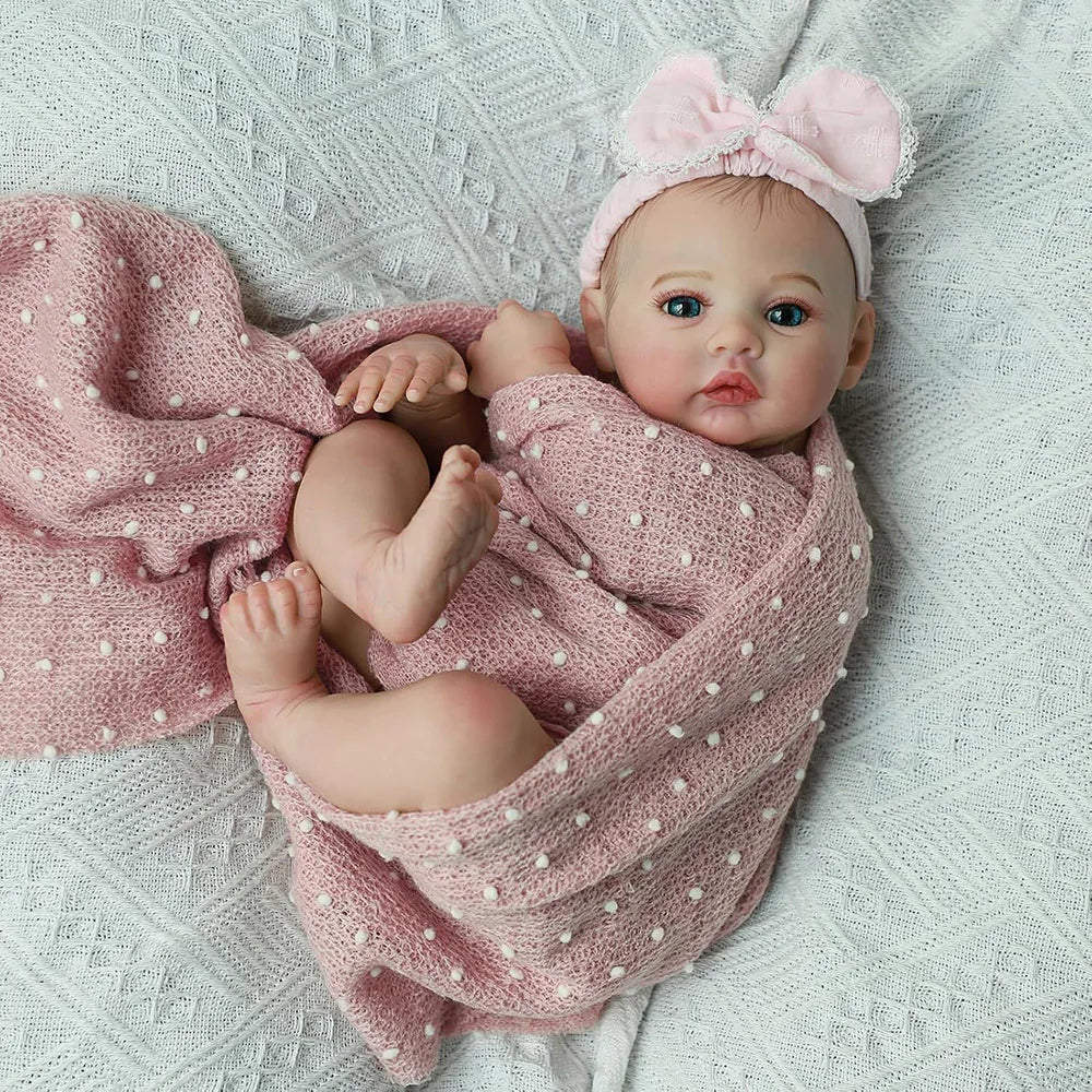 45cm Baby Reborn Doll Like Real Silicone Vinyl Full Body Girl Lifelike Painted Babies Realistic Newborn Dolls Toy Gifts For Kids