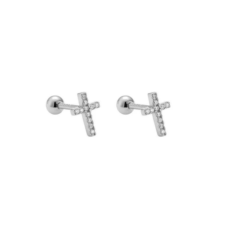 WANTME 925 Sterling Silver Fashion Simple Golden Flower Beads Small Stud Earrings for Women Teen Piercing Jewelry Accessories